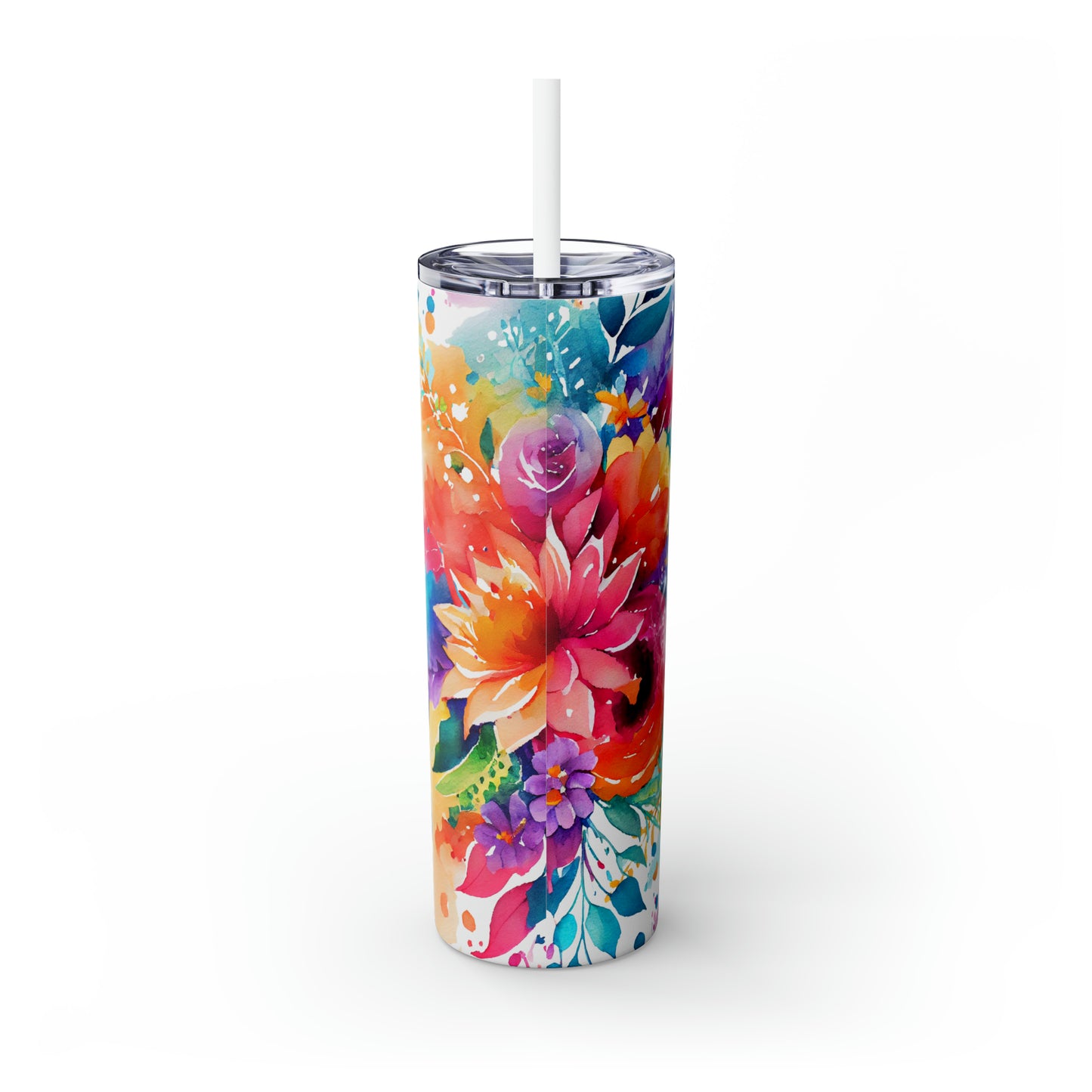 She Is Strong Skinny Tumbler with Straw, 20oz