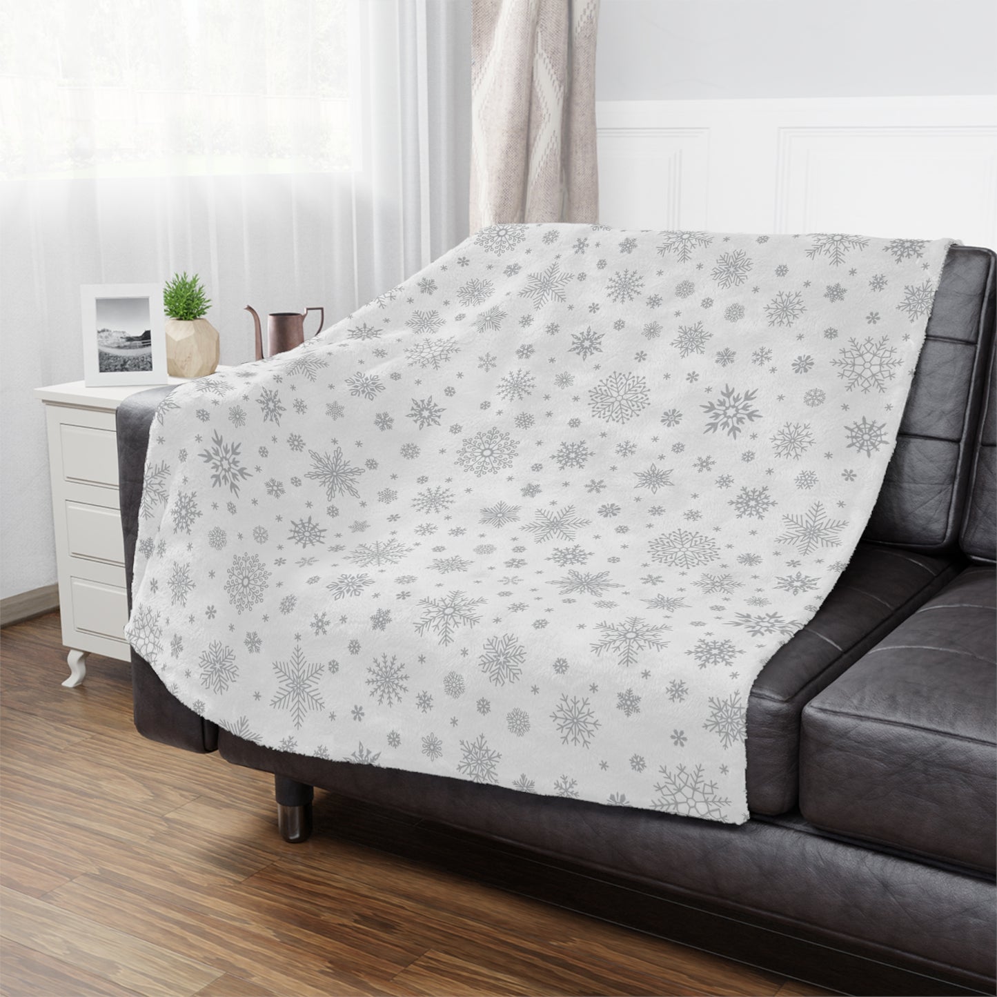 Silver Snowflakes Ultra Soft Minky Blanket