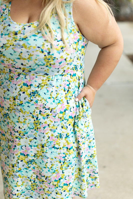 Kelsey Tank Dress - Mint Floral