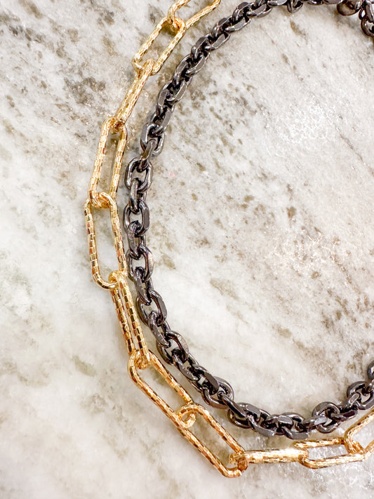 SOLANG Necklace in Gold/Gunmetal