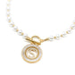Pearl Chain Radiant Initial Necklace PREORDER - Wholesale The Sis Kiss Gold A 
