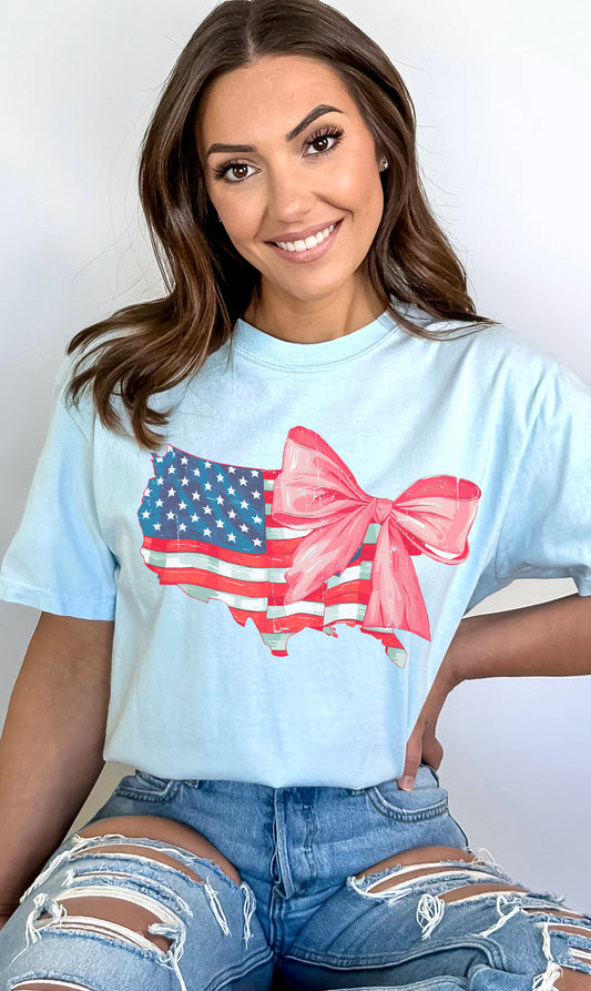 USA Bow Garment Dyed Graphic Tee
