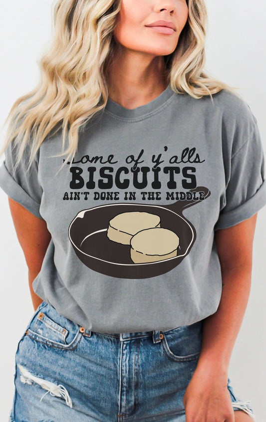 Y'alls Biscuits Garment Dyed Graphic Tee