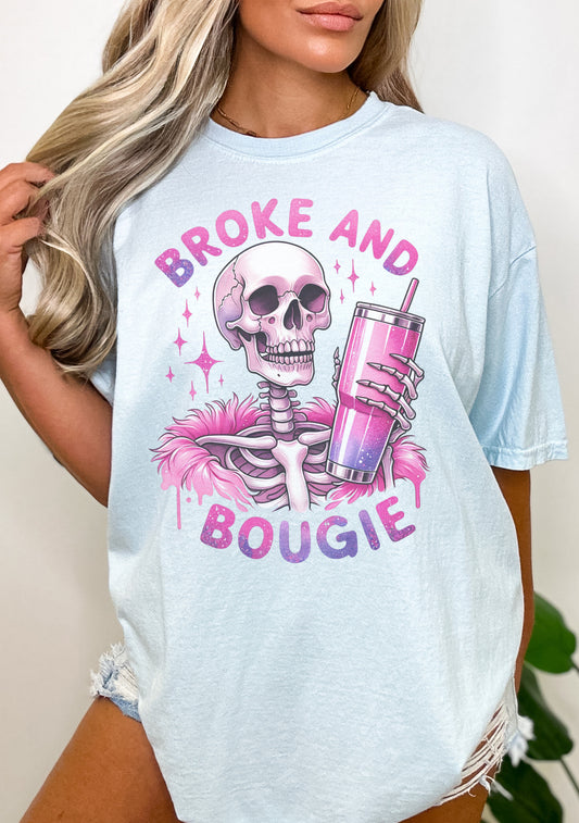Broke and Bougie Garment Dyed Graphic Tee