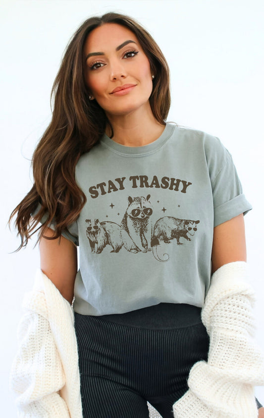Stay Trashy Garment Dyed Graphic Tee