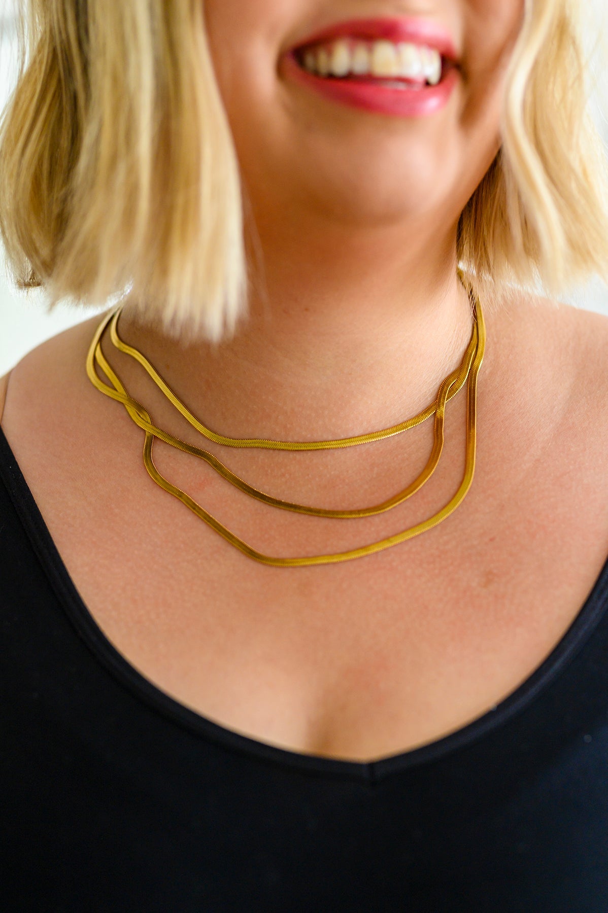 Waterproof Three is Better Than One Layered Necklace