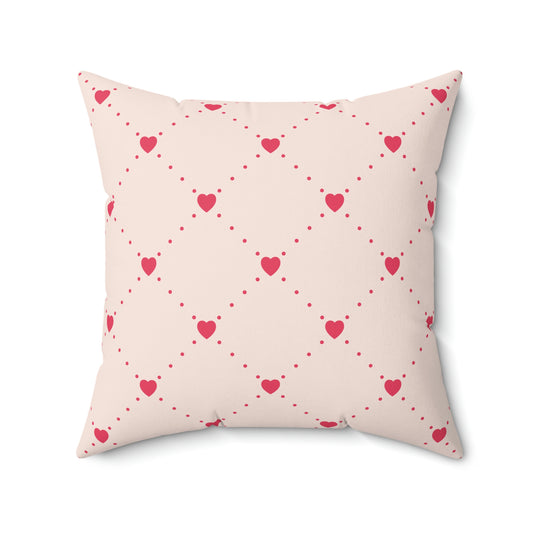 Quilted Hearts Square Pillow Cover