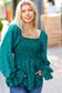 Always With You Teal Smocked Ditzy Floral Ruffle Top
