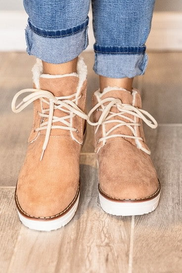 Lace Up Snow Booties