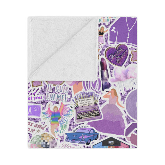 Purple Stickers Swiftie Ultra Soft Minky Blanket