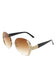 Rimless Round Rhinestone Oversized Sunglasses