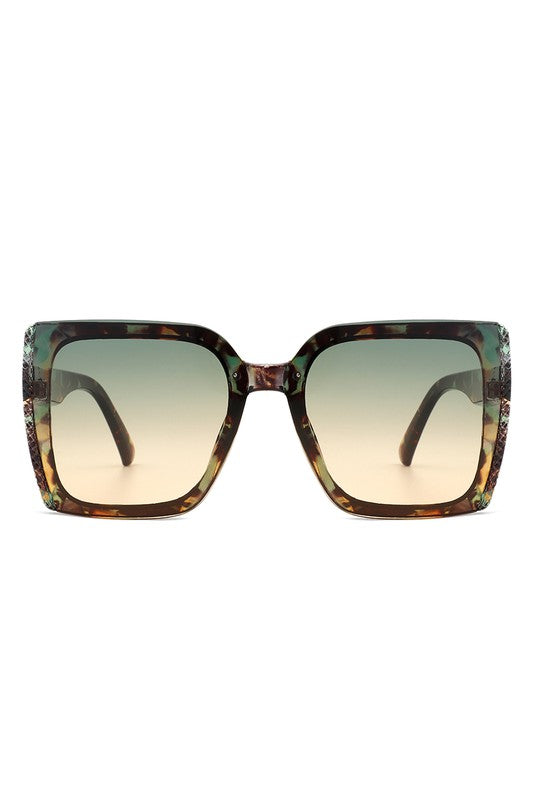 Square Flat Top Tinted Oversized Sunglasses