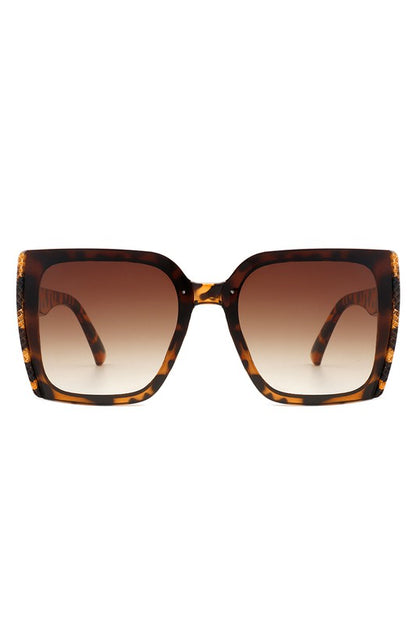 Square Flat Top Tinted Oversized Sunglasses