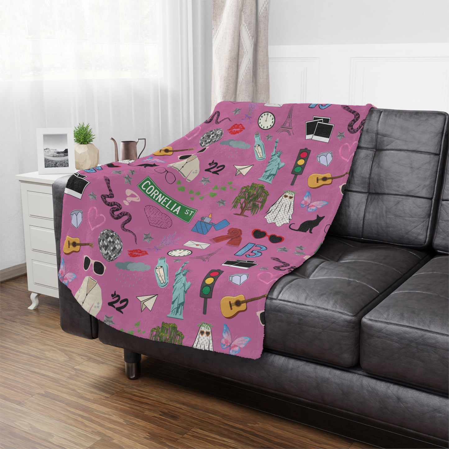 Pink Swiftie Icons Ultra Soft Minky Blanket