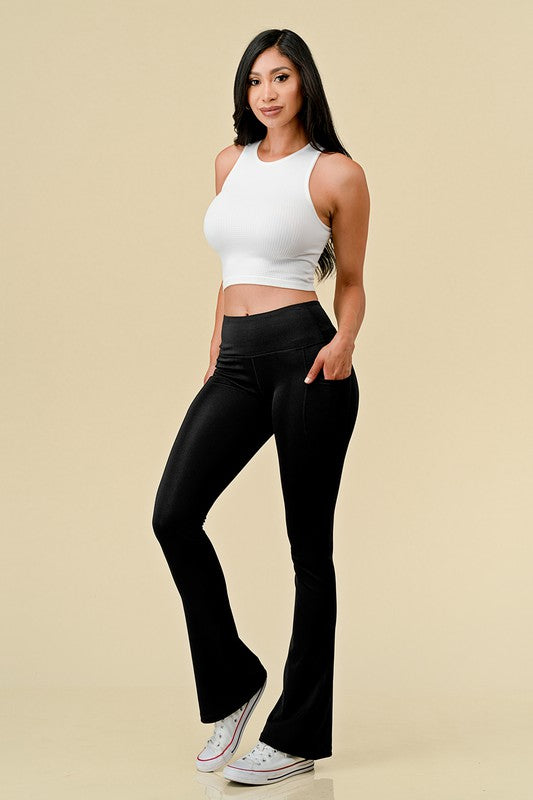 On The Rise Flare Leggings w/ Tech Pockets