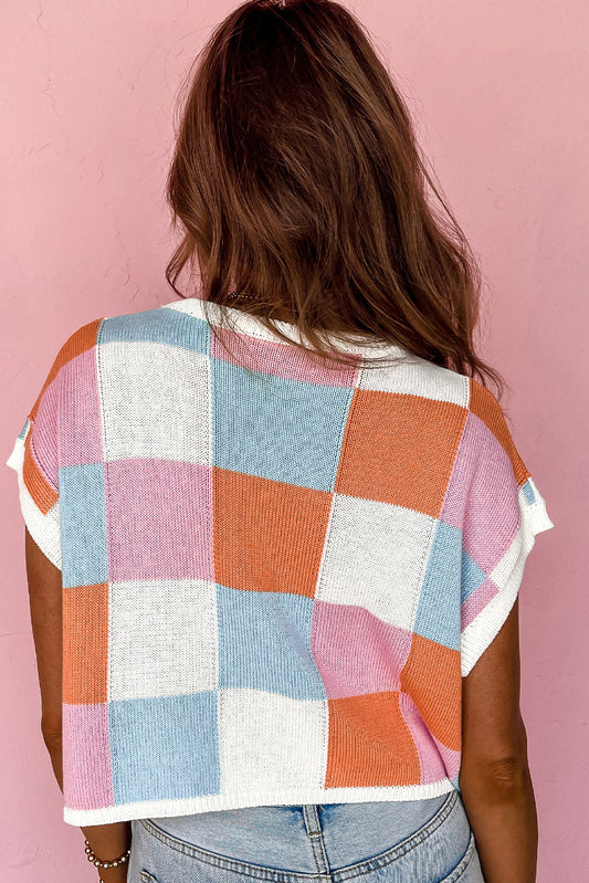 PREORDER Colorblock Cap Sleeve Sweater