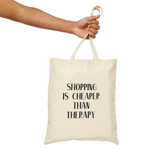 Cheaper Than Therapy Canvas Tote Bag