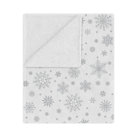 Silver Snowflakes Ultra Soft Minky Blanket
