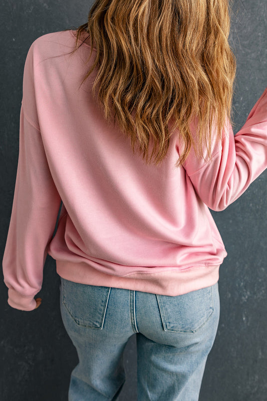 PREORDER Pink Solid Classic Crewneck Pullover Sweatshirt