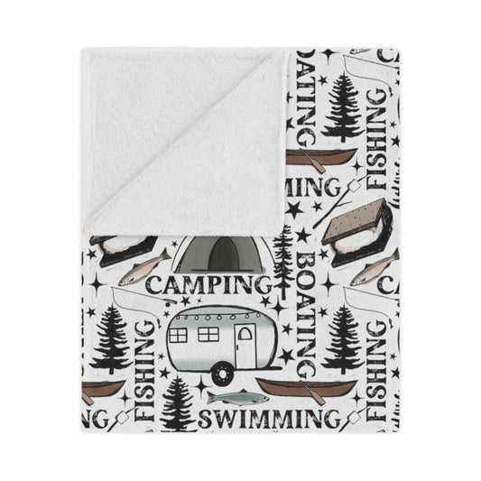 Camping & S'mores Ultra Soft Minky Blanket