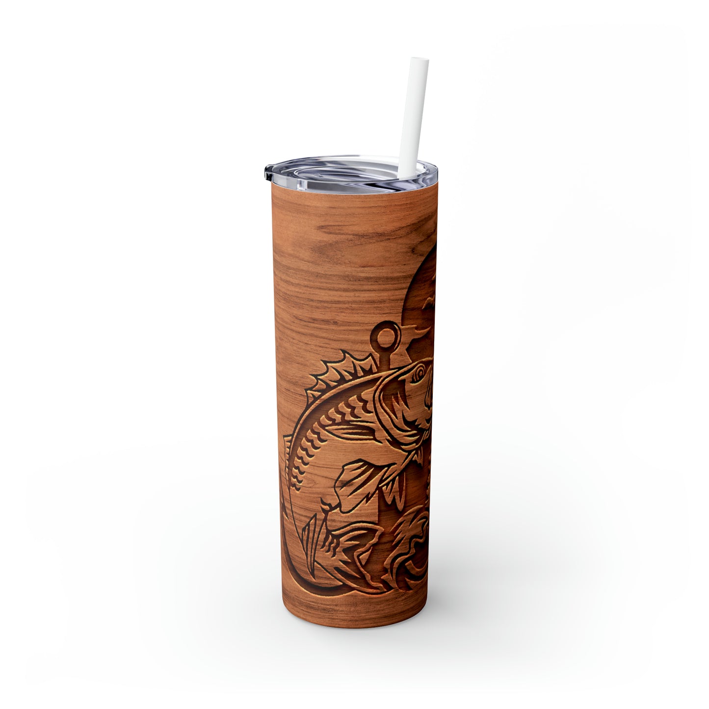 Engraved Hunting Skinny Tumbler with Straw, 20oz