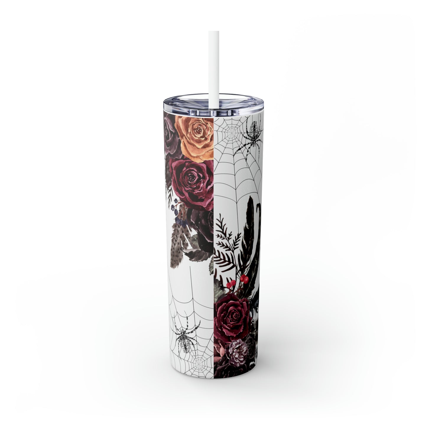 Glitter Cup Spooky Vibes Skinny Tumbler with Straw, 20oz