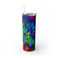 Vibrant Fall Leaves Skinny Tumbler with Straw, 20oz