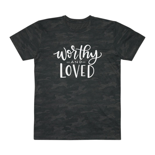 Worthy and Loved Camo Graphic Tee