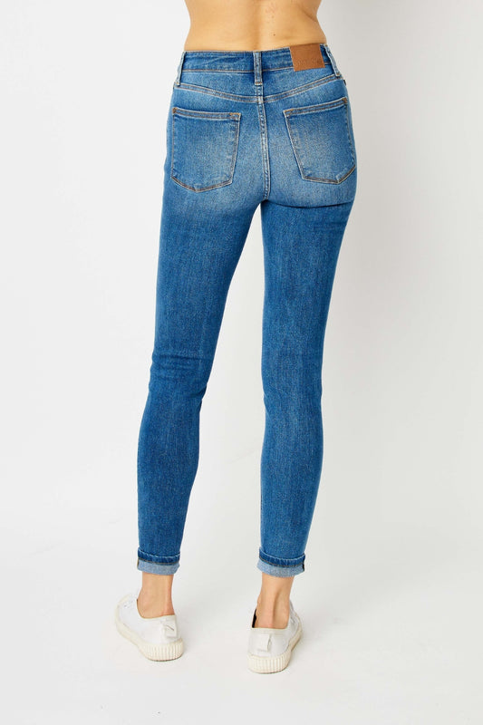 Judy Blue Cuffed Hem Skinny Jeans