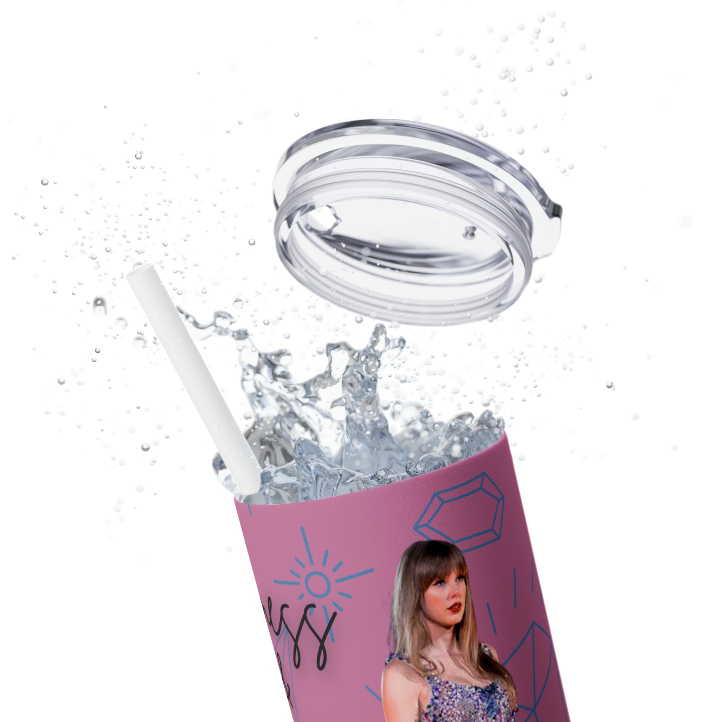 Happiness and Confidence Skinny Tumbler with Straw, 20oz