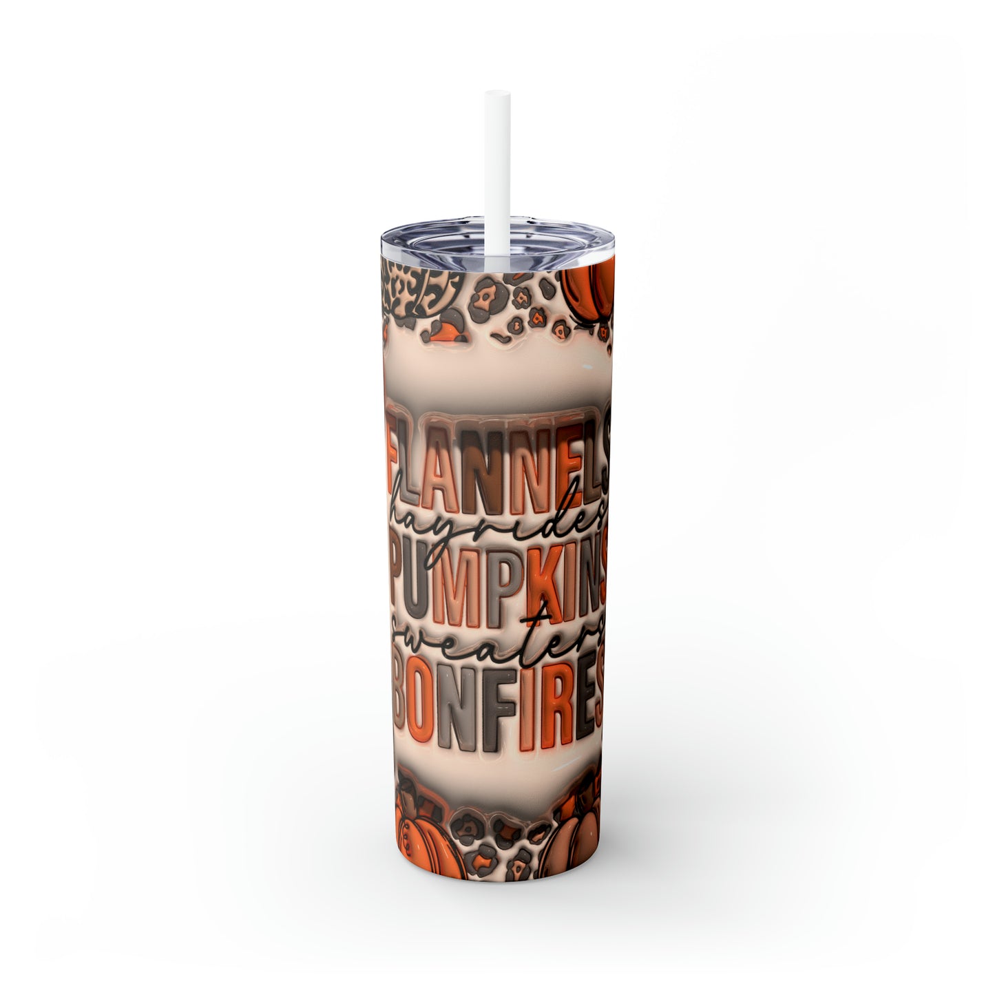 My Favorite Fall Things Skinny Tumbler with Straw, 20oz