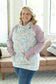Classic Zoey ZipCowl Sweatshirt - Mint and Mauve Floral