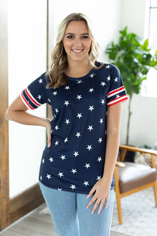 Kylie Tee - Navy Stars and Stripes