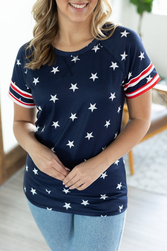 Kylie Tee - Navy Stars and Stripes