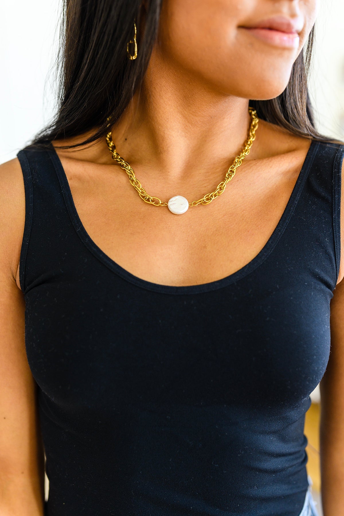 Waterproof Ocean's Gold Shell Pendant Necklace