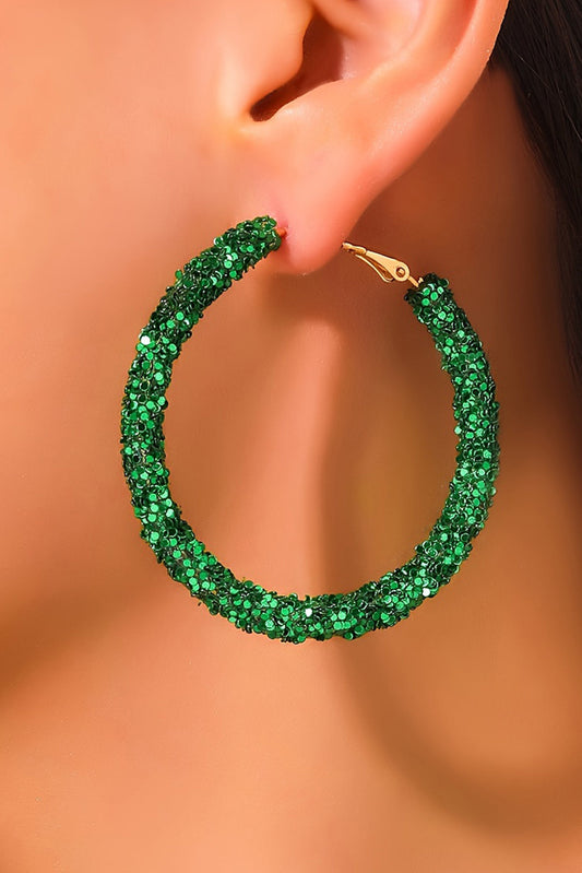Luck of the Irish Glitter Hoop Earrings