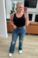 Judy Blue Rose High Rise 90's Straight Jeans in Dark Wash