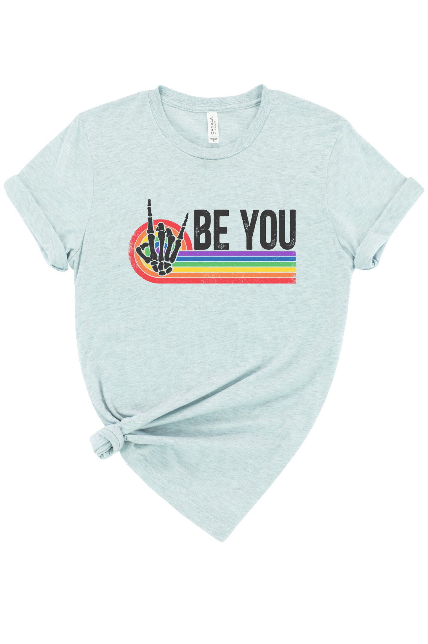 Be You Skeleton Rainbow Graphic Tee