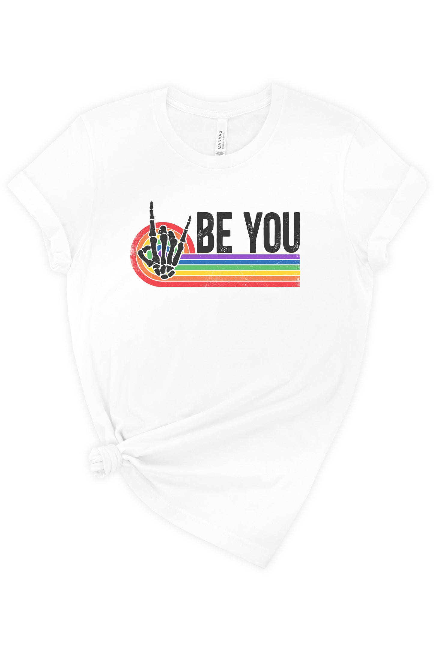 Be You Skeleton Rainbow Graphic Tee
