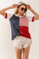 Star & Stripes Round Neck Short Sleeve T-Shirt