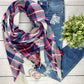 Blanket Scarf - Magenta and Green Plaid