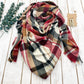 Blanket Scarf - Red and Cream Plaid