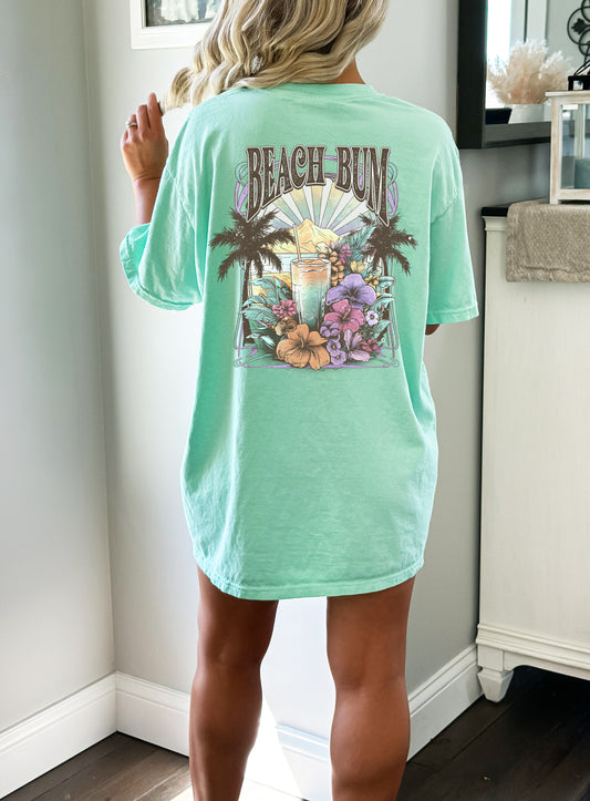 2-Sided Beach Bum Garment Dyed Graphic Tee