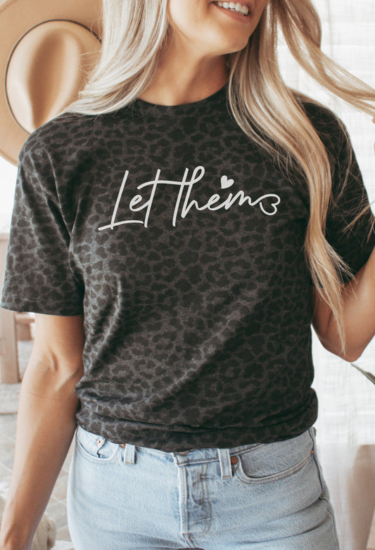 Let Them 2-Sided Leopard Graphic Tee