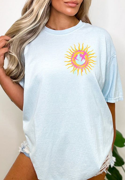 2-Sided Sun Rays and Lake Days Garment Dyed Graphic Tee