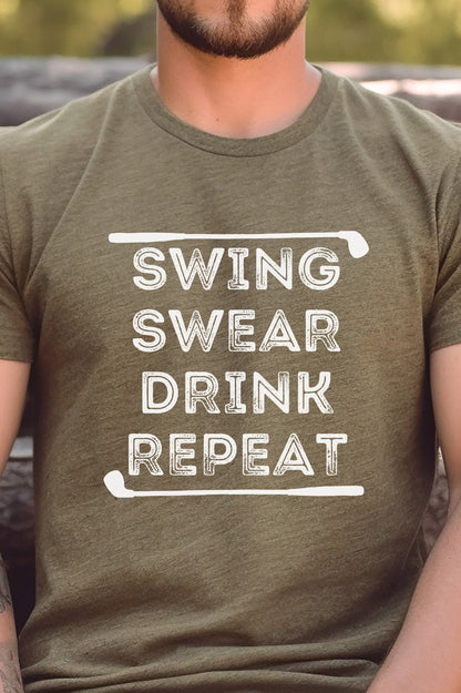 Swing Swear Drink Repeat Graphic Tee