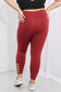 Ready For Action Ankle Cutout Active Leggings in Brick Red