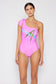 Vacay Mode One Shoulder Swimsuit in Carnation Pink