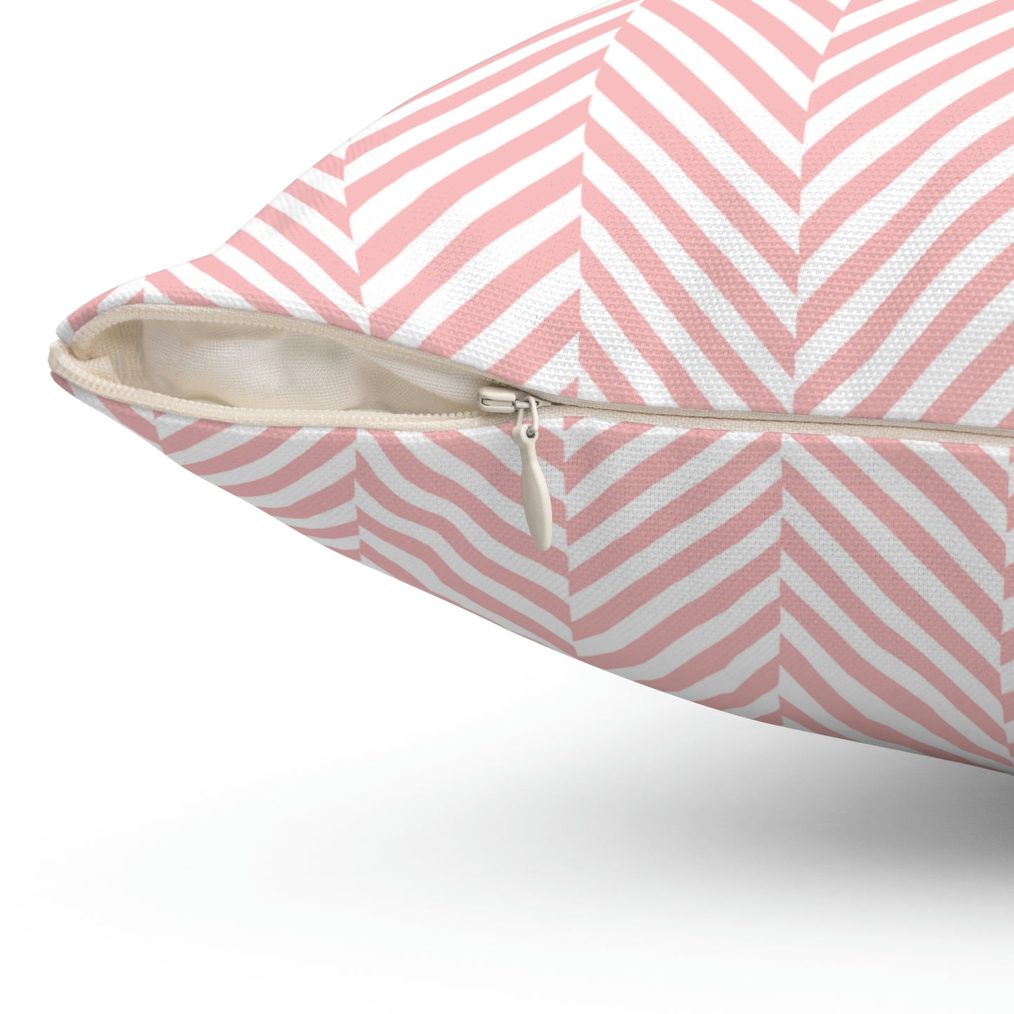 Diagonal Pink Stripes Square Pillow Cover