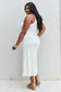 Look At Me Notch Neck Maxi Dress with Slit in Ivory